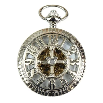 Image of TruClothing Unisex Automatic Pocket Watch Mechanical Peaky Blinders Vintage Double Hunter Silver One Size