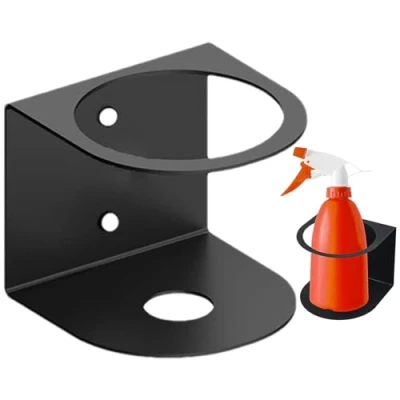 Image of Spray Bottle Rack, Holder Wall Mount Bracket, Storage Multi Purpose Can for Garage, Organiser Bracket Bottles, Cans, Lubricants
