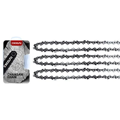 Image of EXCELFU 3 Pack 14 Inch Chainsaw Chains 3/8 LP .043 52 Drive Links fits EGO Chain Saw Models CS1401/CS1400 Ryobi, Echo