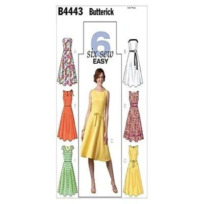 Image of Butterick Patterns B4443 Size BB 8 10 12 14 Misses Petite Dress, Pack of 1, White