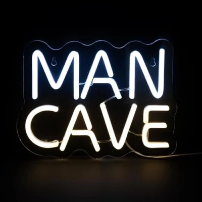 Image of VFM Man Cave Neon Sign USB Powered Best Dad Ever Fathers Day Gift Fun Present Great for on Special Occasions