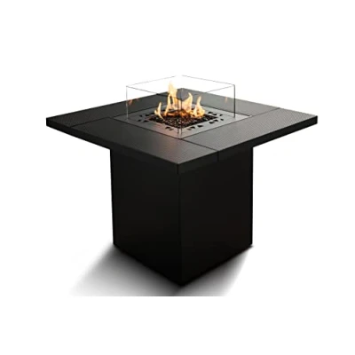 Image of Planika Square Table Gas Fire Outdoor Fireplace Garden and in One Internal Compartment for Bottle Weatherproof Easy Assembly Cover
