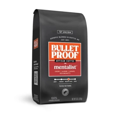 Image of Bulletproof &#039;The Mentalist&#039; Dark Roast Whole Bean Coffee 340g