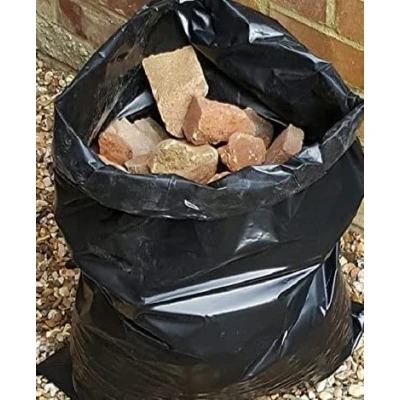 Image of EQUIP247UK BLACK Heavy Duty Rubble Sacks/Bags Builders 20&quot;X 30&quot; 30KG+ (400)