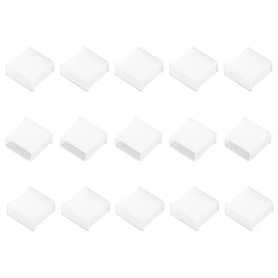 Image of sourcing map 15 Pcs Anti Dust White Plastic USB Port Caps Durable Cover Plugs for 2.0 Type A Male on Computer Laptop Notebook