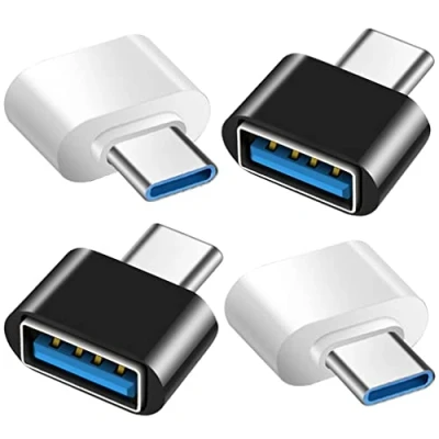 Image of USB C to Adapter (4 Pack), 3.0 OTG Adapter, Female Male Compatible with MacBook Pro, Samsung Galaxy, Type Phones, Tablets and More (2 Black 2 White)