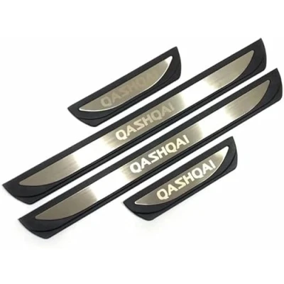 Image of ABCPAK 4 pcs Stainless Steel Door Sill Protector Strips,For Nissan Qashqai J12 2022 Non Slip Anti Scratch Scuff Styling Welcome Pedal