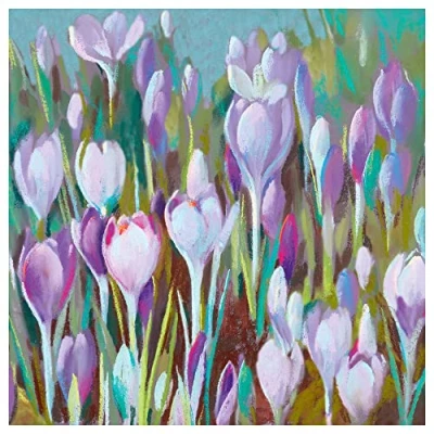 Image of Napkin &quot;Purple Crocus Meadow&quot;