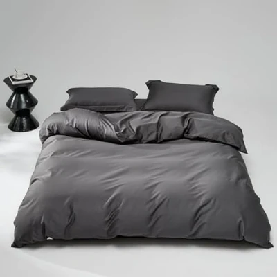Image of Relahous Bed Linen 4 Piece, Grey 2 Duvet Cover 135 x 200 cm + Pillowcases 80 cm, Sets Polyester Microfibre with Zip