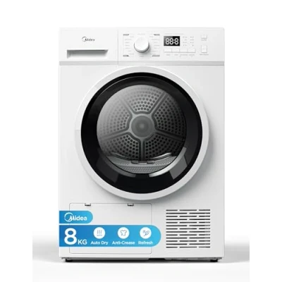 Image of Midea MDG09EH80/1 Freestanding Heat Pump Dryer, 8kg load, 16 Programmes, Auto Dry, Anti Crease, Delay Start, Child Lock, White