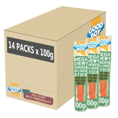 Image of Good Boy Mega Chewy Chicken With Carrot Stick Case of 14, 100 g (Pack 1)