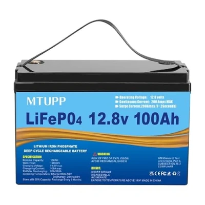 Image of LiFePO4 Battery 12V 100Ah Lithium leisure battery, Iron Phosphate 5000 deep cycle, for RV, Marine, Boat, Solar System,mobility scooter