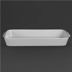 Image of Olympia Whiteware Oblong Roasters 50X395X219mm Porcelain Dish Tray Baking 6pc