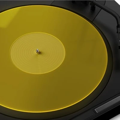 Image of Turntable Mat Record Platter Slipmat: Acrylic Player Vinyl Slipmat for Turntables Antistatic Tighter &amp; Defined Bass, Yellow