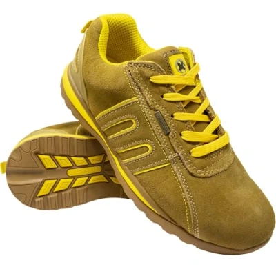 Image of BARGAINS GALORE MENS SAFETY TRAINERS SHOES BOOTS WORK STEEL TOE CAP HIKER ANKLE HONEY YELLOW (6 UK)