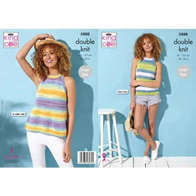 Image of King Cole Tropical Beaches DK Knitting Pattern Tops 5888