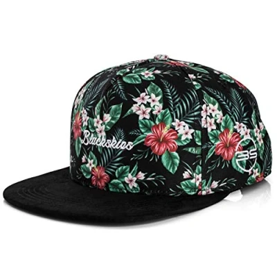 Image of Blackskies Oahu Vol. II Snapback Cap Unisex Baseball Floral Suede Black White