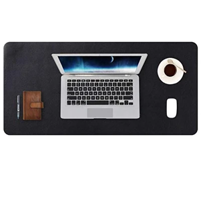 Image of DOBAOJIA Extended Mouse Pad Desk Large 31.5&quot; X 15.7&quot; Mat XL Blotter Writing for Laptop/Office/Home, PU Leather Side Waterproof +Suede Non Slip (Black)