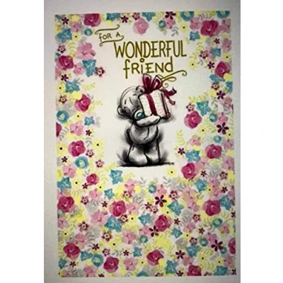 Image of Me to You Tatty Teddy Greetings Card Birthday Bear holding wrapped gift