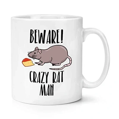 Image of Beware Crazy Rat Man 10oz Mug Cup