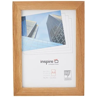 Image of Hampton Frames NEW ENGLAND A4 (21x30cm) Natural Oak Picture Poster Photo Frame Non Glass NEWOAKA4PLX