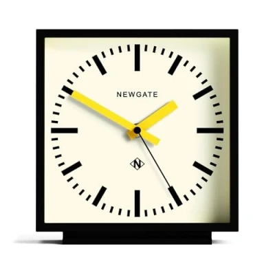 Image of NEWGATE® Amp Silent Sweep Mantel Clock &#039;No Tick&#039; A Modern Mantelpiece Clocks For Living Room Office Desk Station Dial (Yellow Hands)