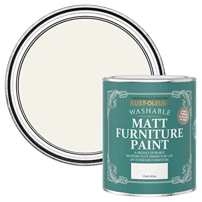 Image of Rust Oleum White Furniture Paint in Matt Finish Chalk 750ml