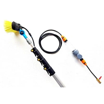 Image of 16ft 20ft 24ft Telescopic Water Fed Window Cleaning Pole, Hose Solar Panel Extension Equipment, High Reach Brush Cleaner Kit Tool