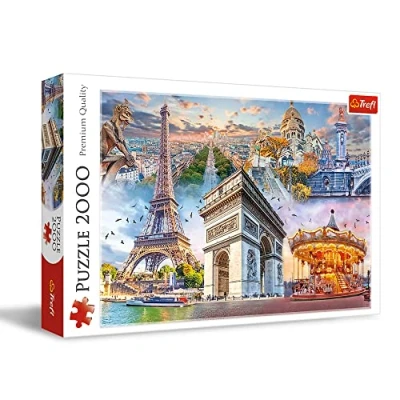 Image of Trefl 27125 2000 Elemente Europäische Hauptstadt, Berühmte Bauwerke, Collage, DIY, Kreative Unterhaltung, Klassische Puzzles für Erwachsene Kinder ab 12 Jahren Jigsaw, Weekend in Paris, France