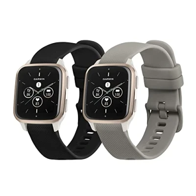 Image of kwmobile Straps Compatible with Garmin Venu Sq 2 Music/Sq 2x Replacement Silicone Watch Bands