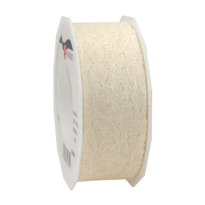 Image of C.E. Pattberg DERBY Decorative Ribbon in Cream, 27 yards of Lace for Gift Wrapping, 1.6 inches width, Accessories Decoration &amp; Handicrafts, Tape Wrapping Presents