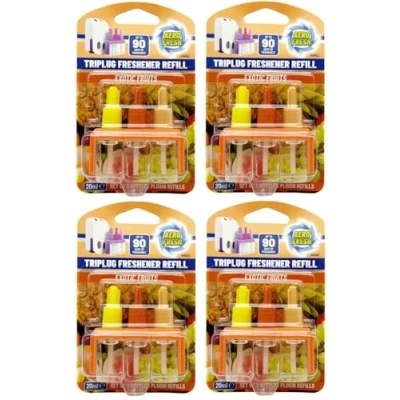 Image of 4Pack AERO FRESH 20ML PLUG IN HOME FRAGRANCE 80ML REFILLS MACHINE AIR FRESHENER (Exotic fruits)