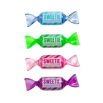 Image of Tinc Sweetie Scented Highlighter Pens For Kids use at School &amp; Homework 4 Different Funky Colours with a Sweet Scent Zip Loc Carry Case Pack of