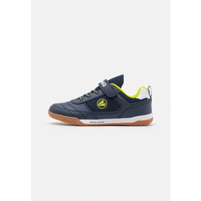 Image of JAKO SH Winger Unisex Indoor football boots for kids, Size: 11.5(K), Dark navy/lime Imitation leather/ textile