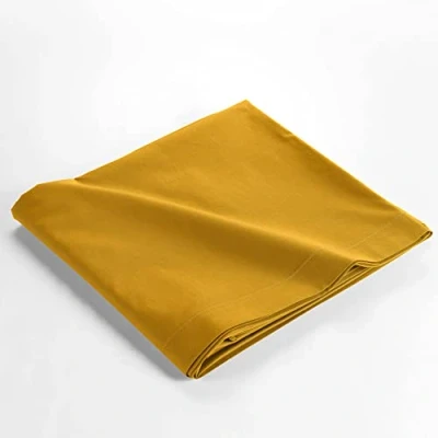 Image of douceur d&#039;intérieur Flat Sheet 240 x 300 cm 100% Organic Cotton Biolina Ochre