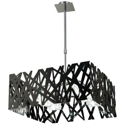 Image of Tokio Square Telescopic 6 Light G9, Gloss Black/Polished Chrome