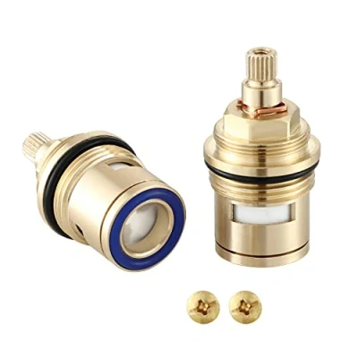 Image of Wussh Bathroom Basin 2PCS 3/4&#039;&#039; Ceramic Disc Cartridge Replacement Mixer Hot and Cold Tap Inner Faucet Valve Quarter Turn 53MM 20 Teeth