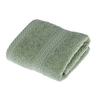 Image of HOMESCAPES Sage Green Turkish Cotton Face Cloth Flannel Super Soft Thick &amp; Absorbent 500 GSM Towel Heavy Weight for everyday Luxury
