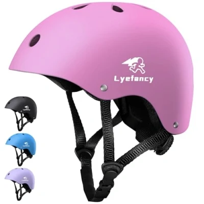 Image of Lyefancy Kids Bike Helmet, Toddler Helmet for 2 13 Years Old Boys Girls, Children Adjustable Cycling, Biking, Scooter, Skating (Pink, S)
