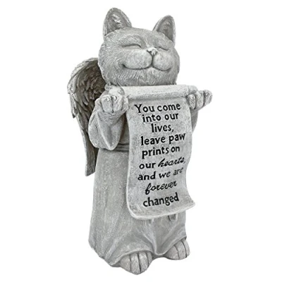 Image of Design Toscano Paw Prints on our Hearts Memorial Cat Statue