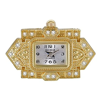 Image of JewelryWe Novelty Finger Watch Silver Gold Plated Adjustable Ring Square Dial Quartz Rings, for Mothers Day