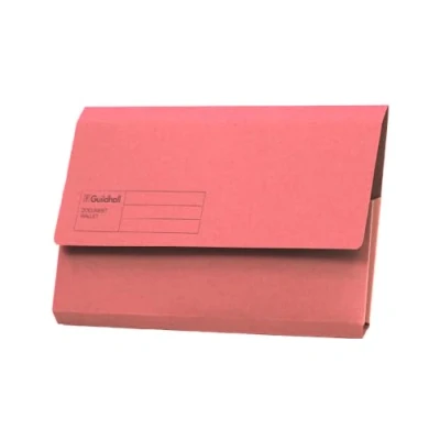 Image of Guildhall Document Wallet Foolscap Pink (50 Pack)