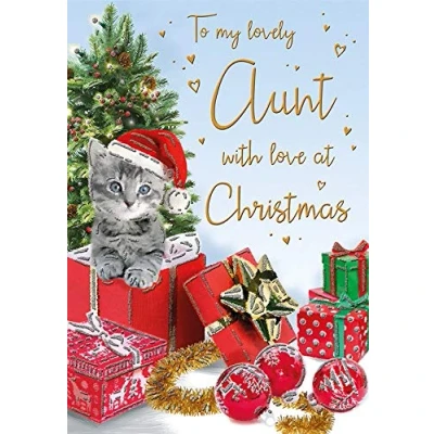 Image of Regal Publishing Traditional (Cute) Christmas Card Aunt 9 x 6 inches, C85273