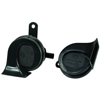 Image of HELLA 012010881 Black 12V BX Trumpet Horn Kit (Bmw)
