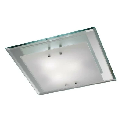 Image of Mira Flush Ceiling, 400mm Square, 3 Light E27 Polished Chrome