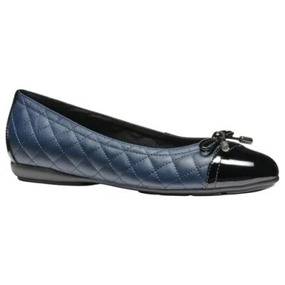 Image of Geox Women&#039;s D Annytah B Ballet Flat, Navy Black, 6 UK