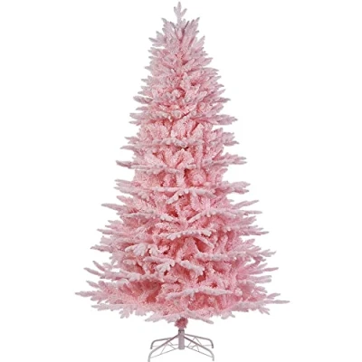 Image of WeRChristmas Pink Sugar Snow Flocked Christmas Tree, 6 ft / 180 cm
