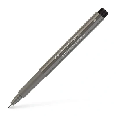 Image of Faber Castell Art &amp; Graphic Pitt Artist Pen Fineliner India Ink Pen, Warm Grey Iv, Single For Art, Craft, Drawing, Sketching, Home, School, University, Colouring