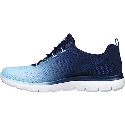 Image of Skechers Women&#039;s Summits Bright Charmer Trainers, Navy &amp; Light Blue Mesh/Trim, 3 UK