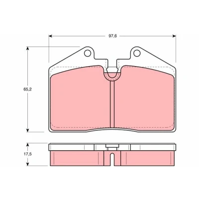 Image of 70000598, 70000599, 70000767, 70000825, 70000826 Brake pad set TRW GDB379 prepared for wear indicator PORSCHE: 944 Coupe, 928 911 Coupe